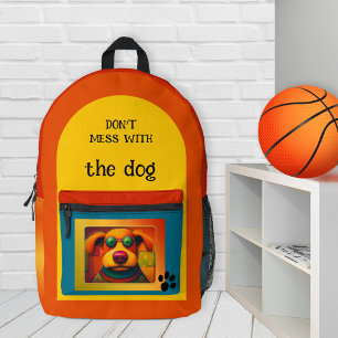 Sac À Dos Imprimé Photo Colorée Drôle Chien De Retour À L'École