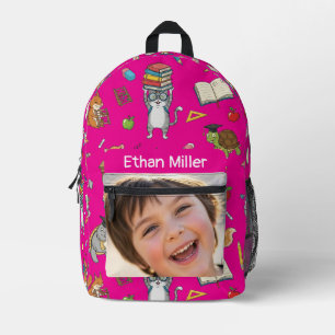 Sac À Dos Imprimé Photo et nom personnalisables Enfants Retour à l'é