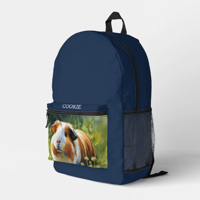 Sac À Dos Imprimé Photo personnalisée pour animal bleu marine (Coin arrière droit)