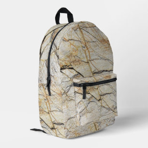 Sac À Dos Imprimé Pierre de marbre texturée marron et noire