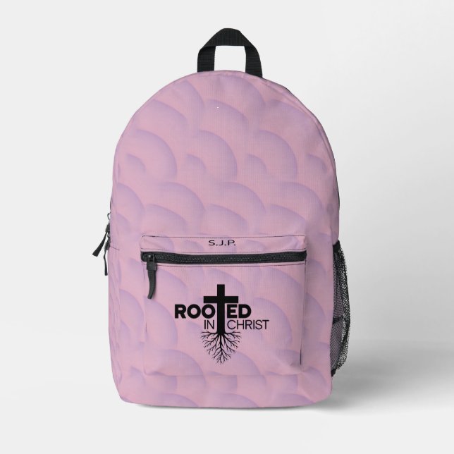 Sac À Dos Imprimé Pink Lilac Wavy Bubbles Rooted In Christ Christian (Recto)