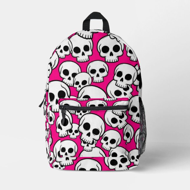 Sac À Dos Imprimé Pink Skull Pattern Backpack (Recto)