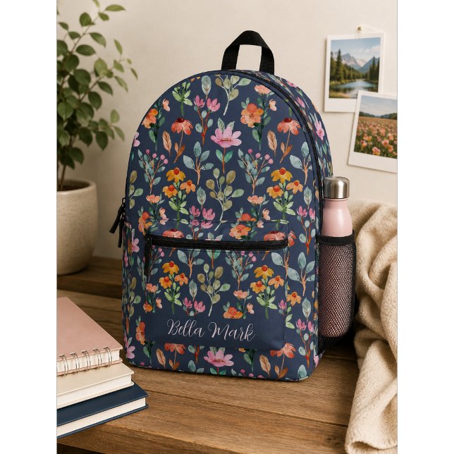 Sac À Dos Imprimé Pivoine florale mignonne vintage (Créateur téléchargé)