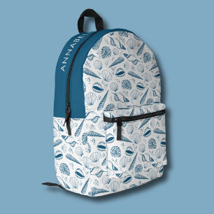 Sac À Dos Imprimé Plage bleu de coquillages