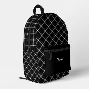 Sac À Dos Imprimé Plaid noir et blanc