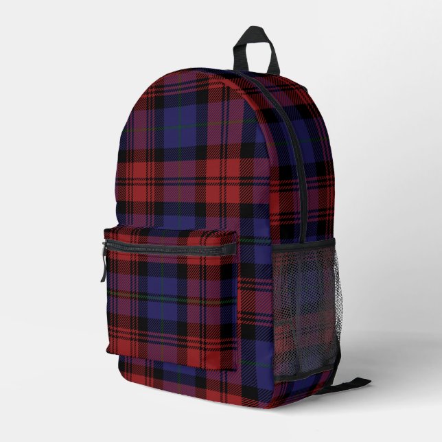 Sac À Dos Imprimé Plaid Rustique violet rouge MacLachlan Tartan (Coin arrière droit)