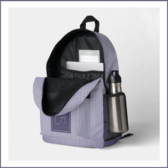 Sac À Dos Imprimé Plaid violet monogramme mauve (Créateur téléchargé)