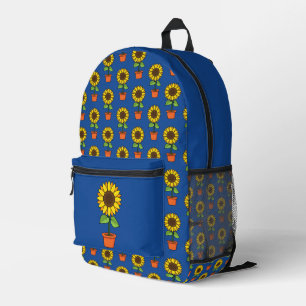 Sac À Dos Imprimé Plante de tournesol dans un Motif de pot