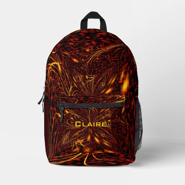 Sac À Dos Imprimé Plasma Fire customisable print cut sew bag (Recto)