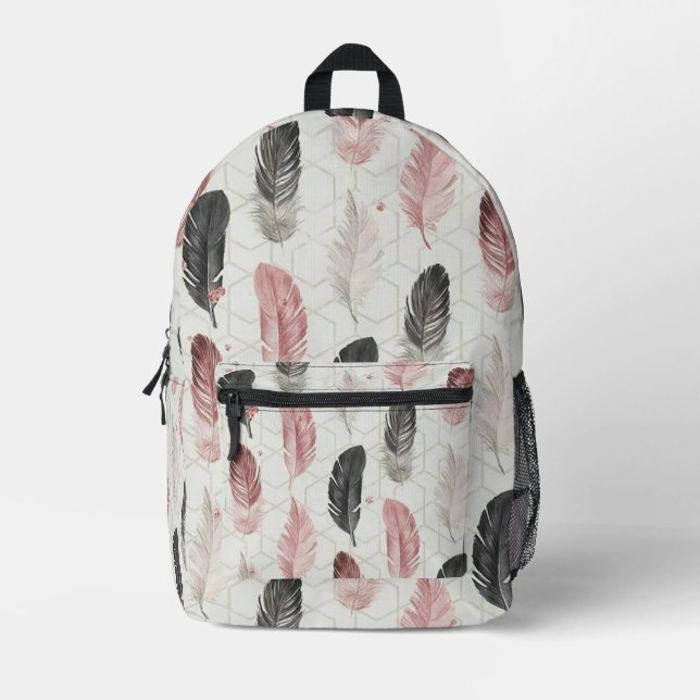 Sac À Dos Imprimé Plumes (Recto)