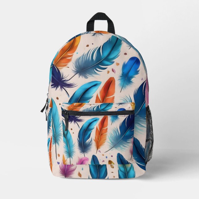 Sac À Dos Imprimé Plumes (Recto)