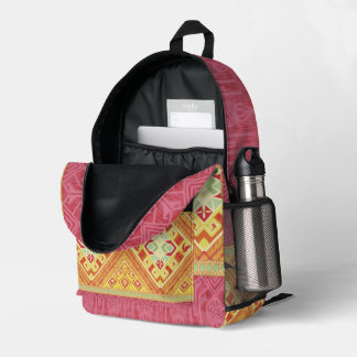 Sac À Dos Imprimé Plumes rouges et jaunes