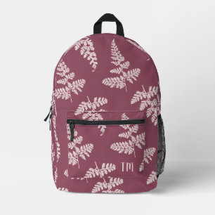 Sac À Dos Imprimé Plutôt Rose Nature Motif Monogrammes Initiales