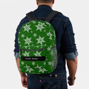 Sac À Dos Imprimé Pneus blancs, Vert, Votre nom, Personnaliser
