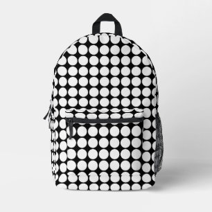 Sac À Dos Imprimé Points blancs minimaux sur fond noir uni