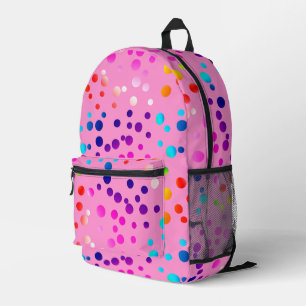 Sac À Dos Imprimé Points de polka néon sur rose