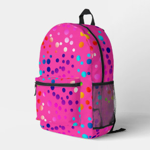 Sac À Dos Imprimé Pois Néon Rose Chaud