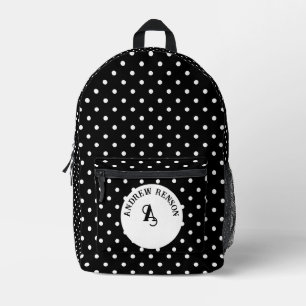 Sac À Dos Imprimé Pois noirs personnalisable