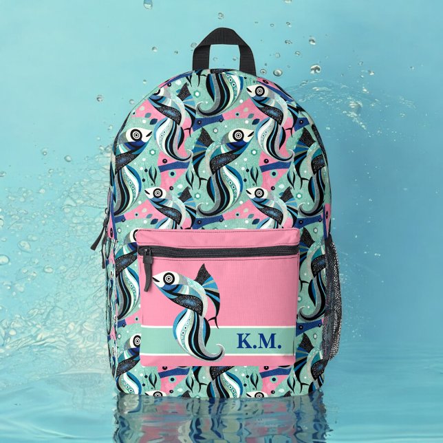 Sac À Dos Imprimé poisson Abstrait à motif (Créateur téléchargé)