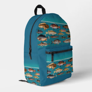 Sac À Dos Imprimé Poisson Coloré Sous L'Eau Bleue De L'Océan