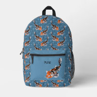 Poisson Koi orange sur des vagues bleues à motif