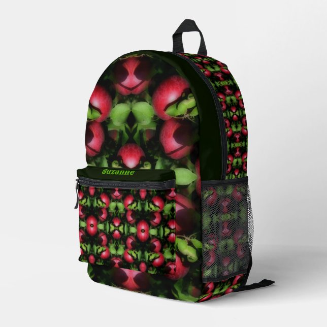 Sac À Dos Imprimé Pommes McIntosh Sur L'Arbre Abstrait Personnalisé (Coin arrière droit)