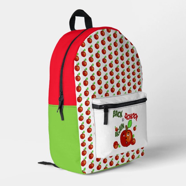 Sac À Dos Imprimé Pommes rouges de retour à l'école (Coin arrière gauche)