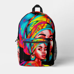 Sac À Dos Imprimé Portrait vibreux avec papier à tête coloré