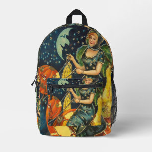 Sac À Dos Imprimé Poster de sorcière Halloween vintage