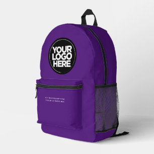 Sac À Dos Imprimé Pourpre   Logo et texte personnalisés