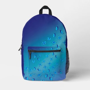 Sac À Dos Imprimé Poutres et papillons bleus Abstraits