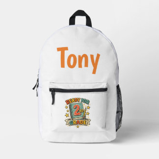 Sac À Dos Imprimé Prêt pour la 2e année design vintage de rentrée sc