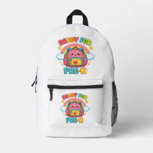 Sac À Dos Imprimé Prêt pour le design arc-en-ciel de rentrée en pré-