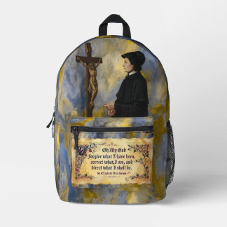 Sac À Dos Imprimé Prière catholique de Sainte Élisabeth Anne Seton