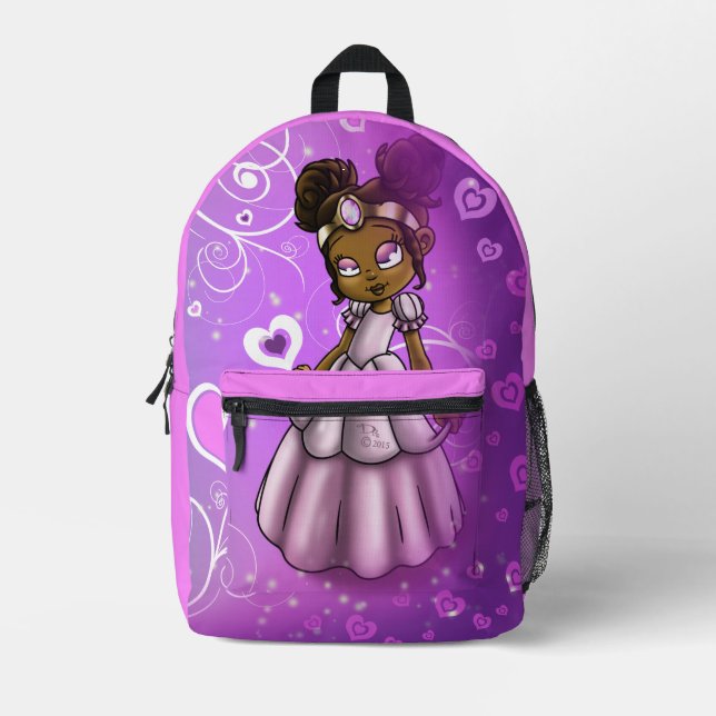Sac À Dos Imprimé Princesse afro-américaine sur (Recto)