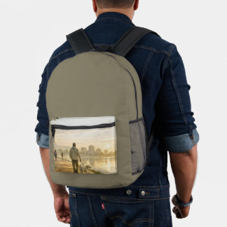 Sac à dos imprimé "Promenade silencieuse sur le fr