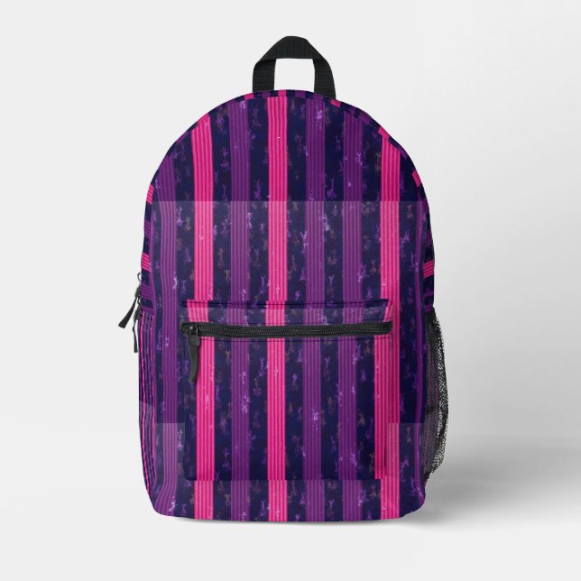 Sac À Dos Imprimé Purple and Pink Stripes  (Recto)