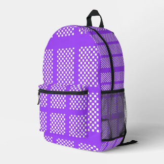 Sac À Dos Imprimé Purple and White Checkered Backpack