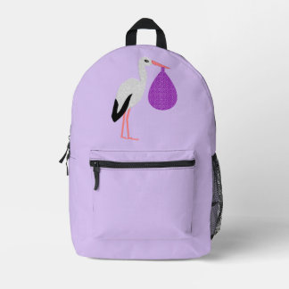 Sac À Dos Imprimé Purple gender neutral Baby Stork