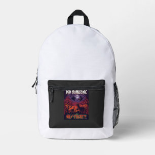 Sac À Dos Imprimé Quelqu'un a dit friandise Halloween Lama Sorcière