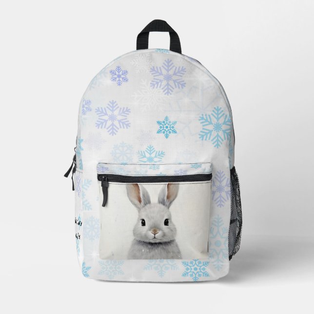 Sac À Dos Imprimé Rabbit d'hiver personnalisé amour mignon esthétiqu (Recto)