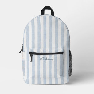 Sac À Dos Imprimé Rayure Cabane Blanche Bleu Clair Nom Moderne et Cô