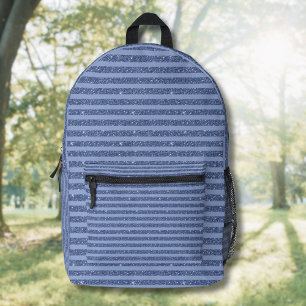 Sac À Dos Imprimé Rayures horizontales de style paillettes indigo fo