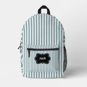 Sac À Dos Imprimé Rayures verticales bleu-vert