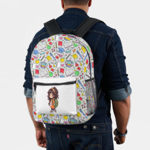 Sac À Dos Imprimé Retour à l'école. Fille de l'école