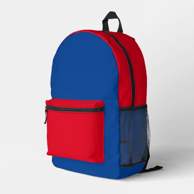Sac À Dos Imprimé Retour À L'École Profond Bleu Et Rouge (Coin arrière droit)
