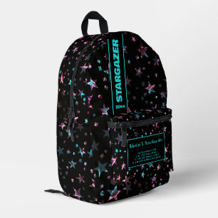 Sac À Dos Imprimé Retour À L'École Rose Bleu Neon Rave Starry Nuit