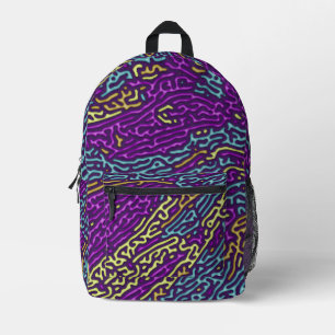 Sac À Dos Imprimé Retro Neon Maze Motif - Arcade esthétique