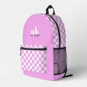 Sac À Dos Imprimé Rétro Signature Monogramme à carreaux