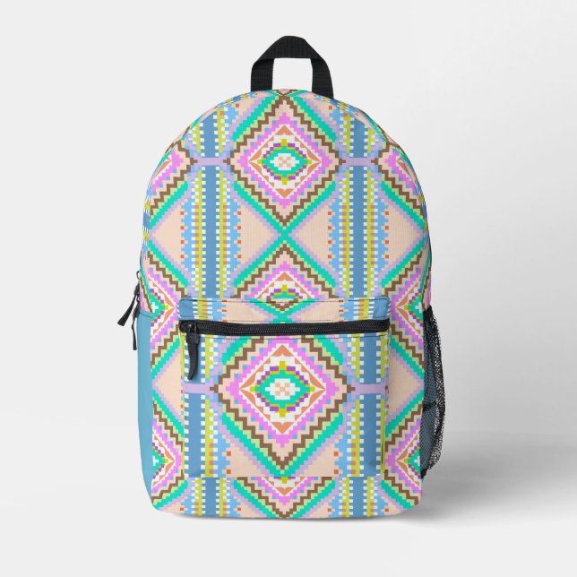 Sac À Dos Imprimé Rêve pastel électrique kaléidoscope (Recto)